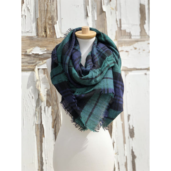 Oversized Plaid Blanket Scarves