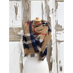 Oversized Plaid Blanket Scarves