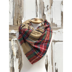 Oversized Plaid Blanket Scarves