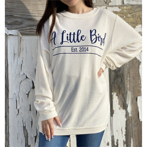 Little Bird Boutique Logo Corduroy Sweatshirts