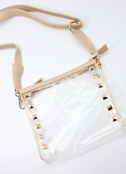 Stella Studded Clear Crossbody Purse